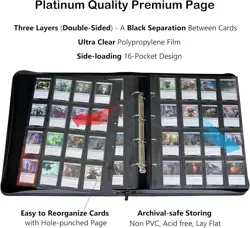 Premium 2000 Card Trading Binder - Water-Resistant with 16 Double-Sided Pages - Image 5