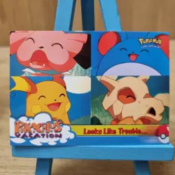 Topps Pokemon Pikachu Vacation Looks Like Trouble... No.44 Blue Back Card - Image 1