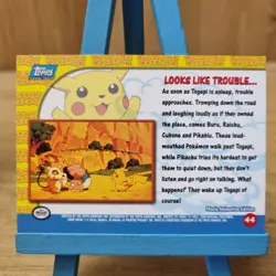 Topps Pokemon Pikachu Vacation Looks Like Trouble... No.44 Blue Back Card - Image 2