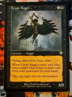 MTG Crypt Angel 🇬🇧 Nm Invasion 2000 Magic the Gathering Card Rare Black Og - Image 1