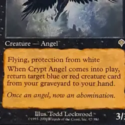 MTG Crypt Angel 🇬🇧 Nm Invasion 2000 Magic the Gathering Card Rare Black Og - Image 3