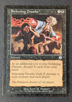 MTG - 1x Sickening Dreams - Torment - LP - Vintage Black - Magic The Gathering - Image 1