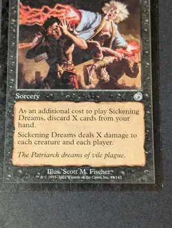 MTG - 1x Sickening Dreams - Torment - LP - Vintage Black - Magic The Gathering - Image 3
