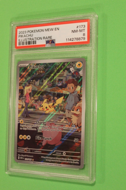 2023 POKEMON MEW EN PIKACHU ILLUSTARTION RARE #173 PSA 8 - Image 1