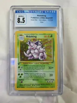 1999 Pokemon Base 1st Edition SPANISH Nidoking 11/102 Holo Rare CGC 8.5 NM-MT+ - Image 1