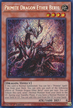 YUGIOH Primite Dragon Ether Beryl - BLMM-EN130 - Secret Rare - 1st Edition NM - Image 1
