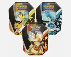 Pokemon TCG Eevee Evolutions Tins Set of 3 Factory Sealed (2021) - Image 1