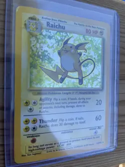 Pokemon TCG Raichu Holo Base Set Unlimited #14 Rare Vintage LP Lightly Played - Image 2