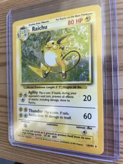 Pokemon TCG Raichu Holo Base Set Unlimited #14 Rare Vintage LP Lightly Played - Image 3