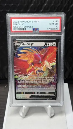 2022 POKEMON SWORD & SHIELD SILVER TEMPEST #140 HO-OH V PSA 10 and RAW CARD JAP - Image 1