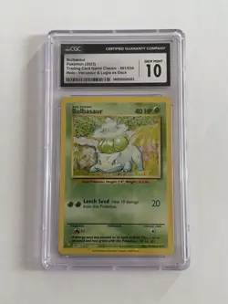 CGC 10 GEM MINT Bulbasaur CLV 001/034 TCG Classic Collection Holo Pokemon - Image 1