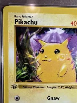 1999 Pokemon Game TCG Pikachu #58 1st Edition - Yellow Cheeks Base Set PSA 7 - Image 3
