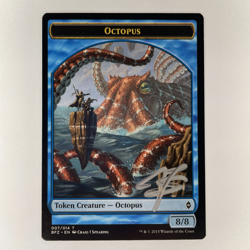 SIGNED OCTOPUS TOKEN CRAIG J SPEARING BATTLE FOR ZENDIKAR LP MTG - Image 1