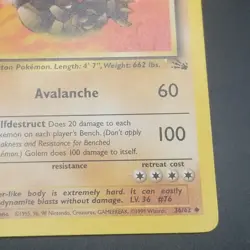 Golem 36/62 - 1ST EDITION - Fossil Set - VINTAGE WOTC Pokemon Card - NM/LP - Image 4