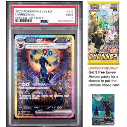 PSA 9 Umbreon EX SAR 217/187 SV8a Terastal Festival Korean Pokemon Card [001-KR] - Image 1