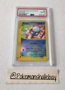 Wooper 66/147 - Aquapolis Set *PSA 8 - NM-MT* Reverse Holo Pokemon Card - Image 1
