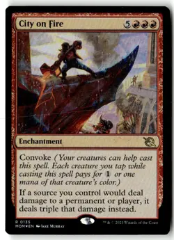 MTG Foil City on Fire - March of the Machines Moderately Played English - Image 1
