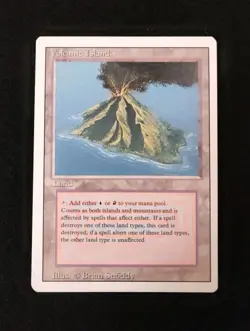 Volcanic Island - MtG Magic Revised Rare Regular Dual Land NM - Image 1