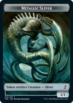 Metallic Sliver Token ~ Lightly Played Time Spiral Remastered MTG Magic Ultimate - Image 1