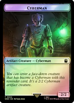 MTG FOIL {Cyberman Token} // {Soldier Token} - Doctor Who Commander #T24T08 - Image 1