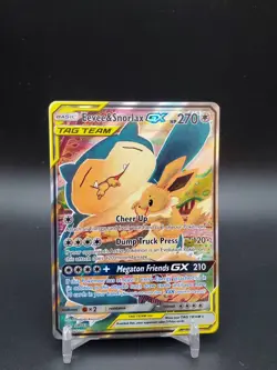 Eevee & Snorlax GX SM169 Black Star Promo NM/DMG Pokemon Card *See Pics* - Image 1