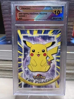 DSG Gem Mint 10 ~ Pikachu #25 ~ 1999 Topps Pokemon TV Animation ~ LOW POP!! - Image 1