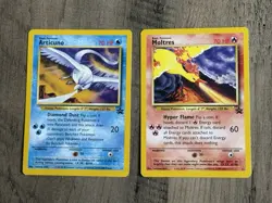 MOLTRES #21 ARTICUNO #22Aoki ERROR Black Star Promo WOTC Pokemon TCG 2 Card Set - Image 1