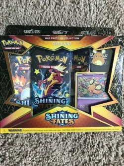 Pokemon TCG Shining Fates Mad Party Pin Collection Box Dedenne New Sealed - Image 1