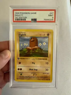 1999 Pokemon - 1st Edition Shadowless Diglett Base Set 47/102 - PSA 9 MINT!! - Image 1