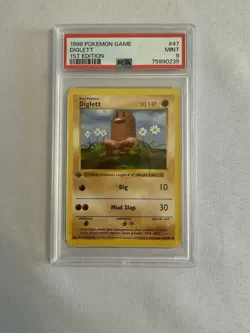 1999 Pokemon - 1st Edition Shadowless Diglett Base Set 47/102 - PSA 9 MINT!! - Image 2