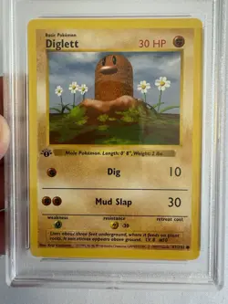 1999 Pokemon - 1st Edition Shadowless Diglett Base Set 47/102 - PSA 9 MINT!! - Image 3