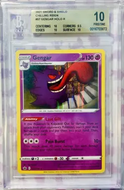 Pokemon TCG - Gengar 057/198 Sword & Shield Chilling Reign Holo BGS 10 - Image 1