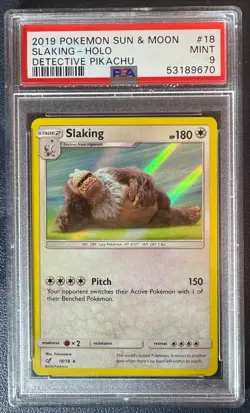SLAKING #18 PSA 9 • 2019 Pokemon Detective Pikachu Holo - Image 1
