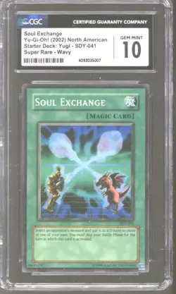 Yu-Gi-Oh Starter Deck Yugi Wavy Soul Exchange SDY-041 CGC 10 GEM MINT YuGiOh - Image 1