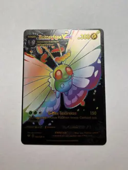 Butterfree VMAX Rainbow HP300 Black Foil Fan Art Display Card NM - Image 1