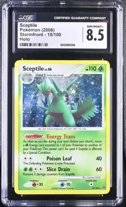 CGC 8.5 Sceptile 2008 Stormfront 10/100 Holo Pokemon Card psa - Image 1