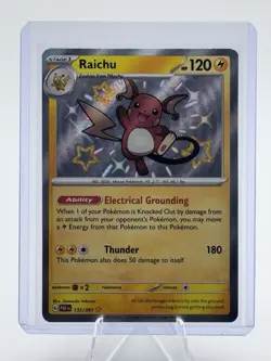 Pokemon TCG Raichu Scarlet & Violet Paldean Fates Holo Shiny Rare Card 132/091 - Image 1