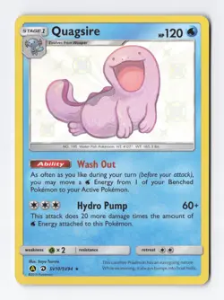 Quagsire SV10/SV122 Shiny Holo Rare Hidden Fates Shiny Fault Pokemon TCG Card NM - Image 1