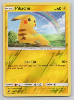 Pikachu 28/73 Shining Legends Reverse Holo Common Pokemon Card TCG English - Image 1
