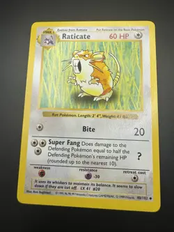 Raticate 40/102 SHADOWLESS VINTAGE WOTC POKEMON CARD Base Set - LP / MP - Image 4