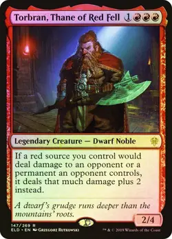Torbran, Thane of Red Fell NM RARE Foil Legendary Throne of Eldraine [ELD] MTG - Image 1