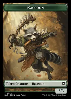 4x Rat/Raccoon Token, MTG, Bloomburrow Tokens, 4 pack, Magic the Gathering - Image 1
