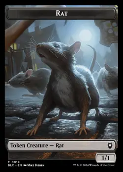 4x Rat/Raccoon Token, MTG, Bloomburrow Tokens, 4 pack, Magic the Gathering - Image 2