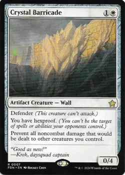 MTG - Crystal Barricade - Near Mint Rare. FDN. - Image 1