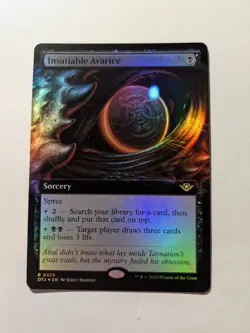 Insatiable Avarice Extended Art Outlaws of Thunder Junction Foil Borderless MtG - Image 1