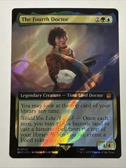 MTG Doctor Who The Fourth Doctor Extended Art Surge Foil 1006 NM Mythic - Image 1