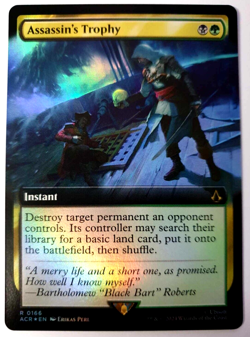MTG Assassin's Creed - Assassin's Trophy - FOIL Extended Rare - 0166 NM - Image 1