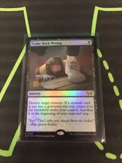 MTG Magic The Gathering Come Back Wrong Foil Prerelease Promo Commander - Image 1