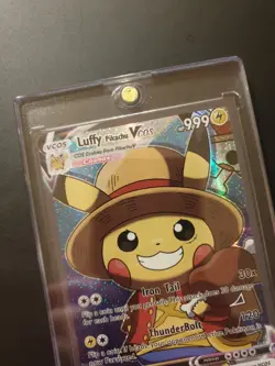 ✨ Pokemon Luffy Pikachu | Custom Card * Exklusive * Kunstkarte * RARE * WOW ✨ - Image 2