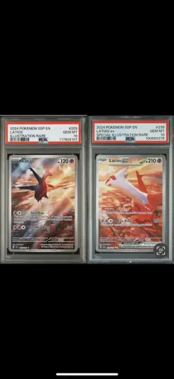 Latias ex 239/191 & Latios 203 Surging Sparks sequential PSA 10 GEM MINT Pokemon - Image 1